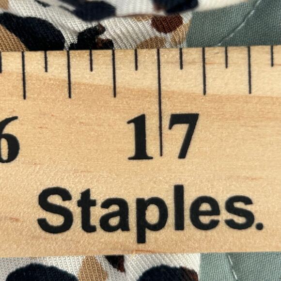 Anthropologie Maeve Katia Ruffled Collar Button Down Shirt Black Brown Sz 0 - Picture 10 of 11